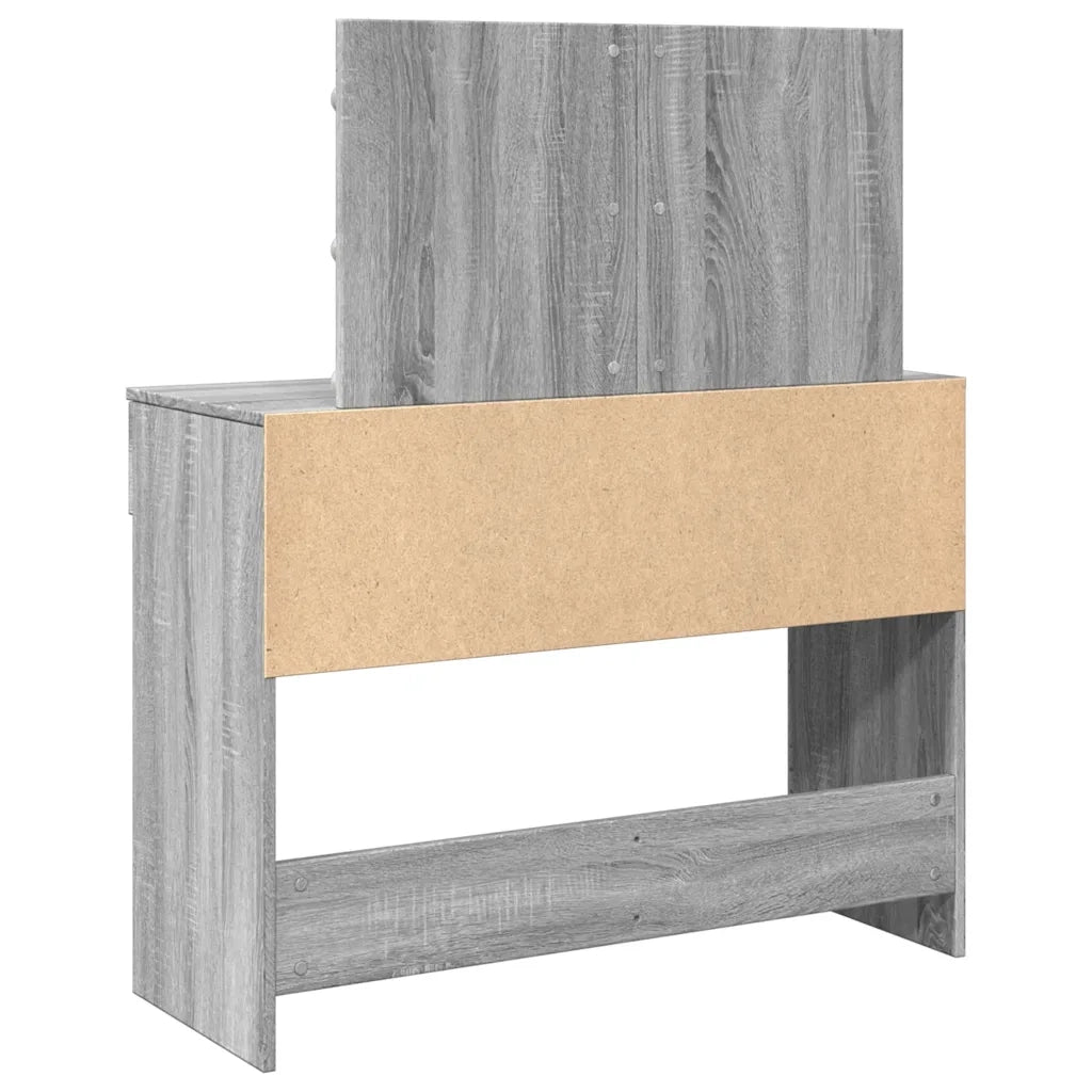 Toeletta | Tavolo da Trucco con LED Grigio Sonoma 100x40x120 cm