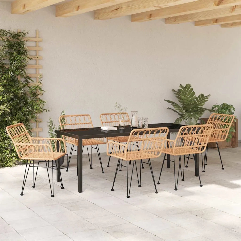 Set da Pranzo per Giardino 7 pcs Marrone 3379182