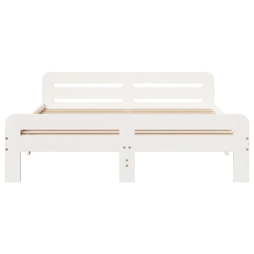 Letto senza Materasso Bianco 140x200 cm Legno Massello di Pino