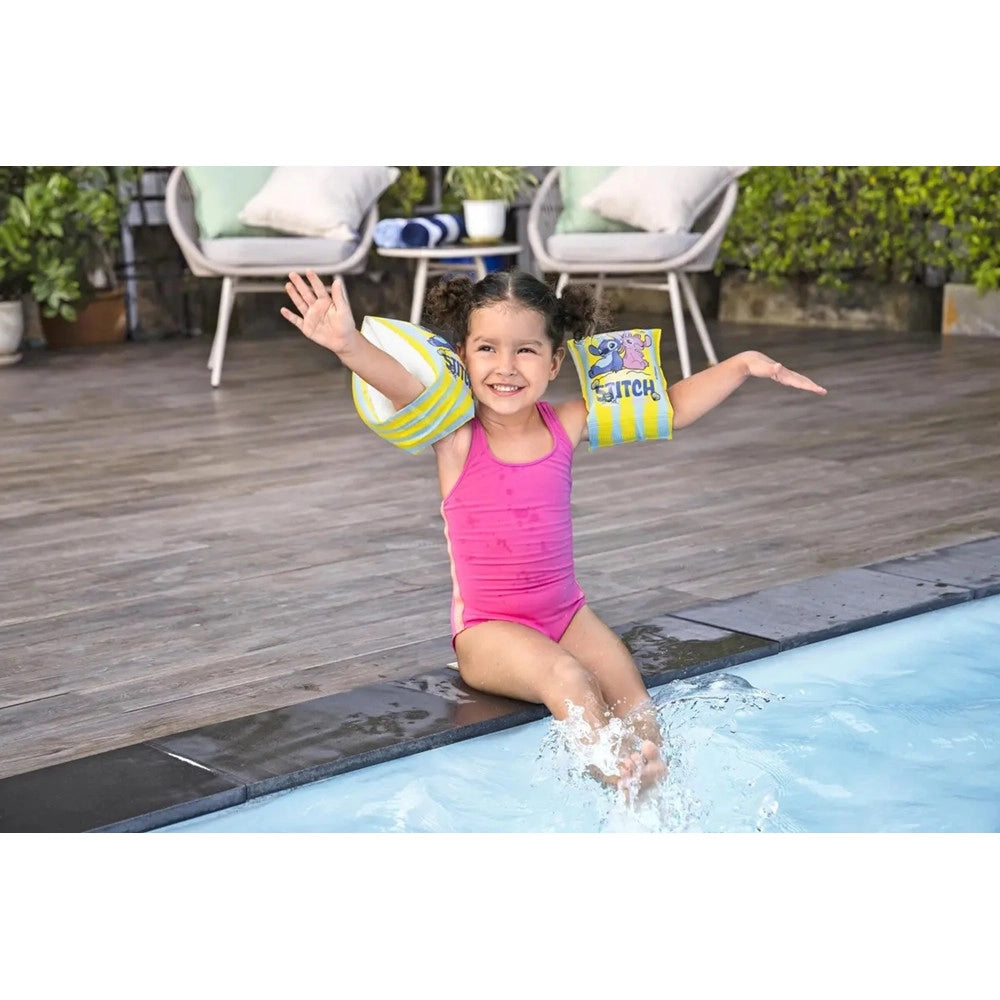 Trade Shop - Braccioli Gonfiabili Da Nuoto Stampa Tropicale Con Stitch Per Bambini 3-6 Anni 9104s -