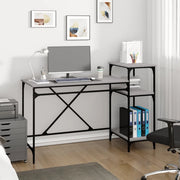 Scrivania Ripiani Grigio Sonoma 135x50x90cm Multistrato e Ferro 826712