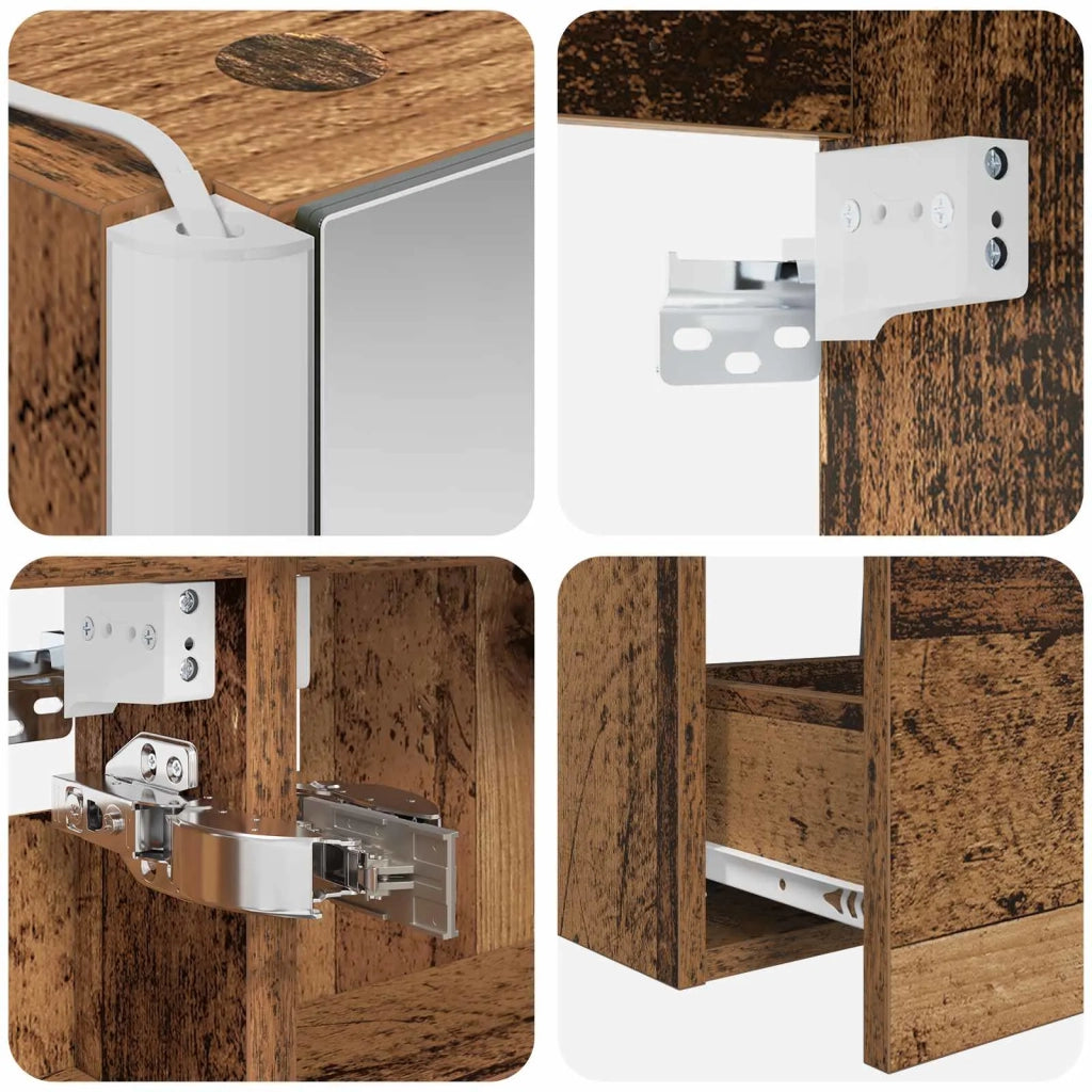 Set di mobili per il bagno 5 pcs Legno antico 3407013