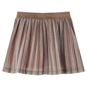 Gonna Plissettata da Bambina con Brillantini Marrone e Rosa 92 CFW2783116