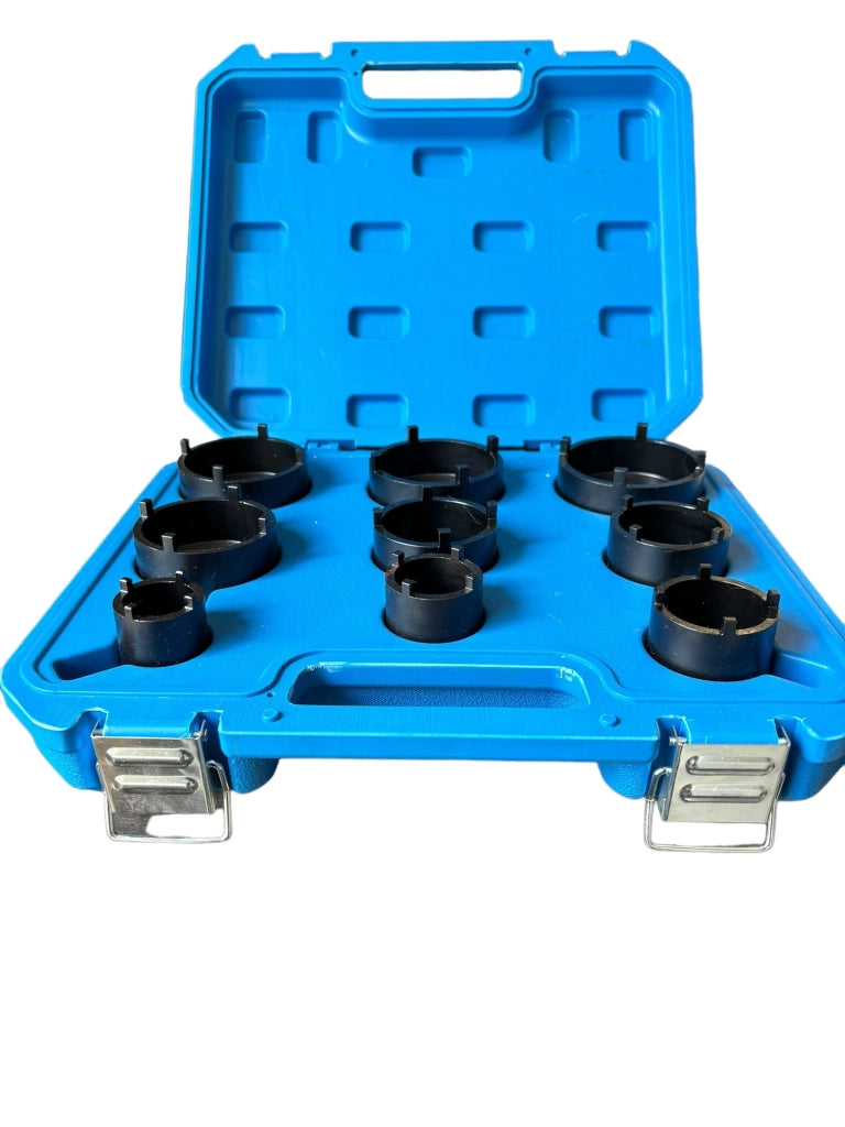 SET CHIAVI A BUSSOLA PER SERRAGGIO GHIERE 9 PZ KM4-KM12 CON DENTI ESTERNI