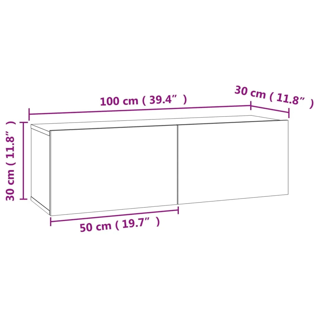 Mobile TV multimediale mensola TV credenza TV sala da pranzo soggiorno camera da letto 100 x 30 x 30 cm legno ingegnerizzato grigio 02_0025433