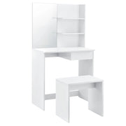 Toletta con cassetto e sedia pannello in legno 141 cm bianco 03_0001501