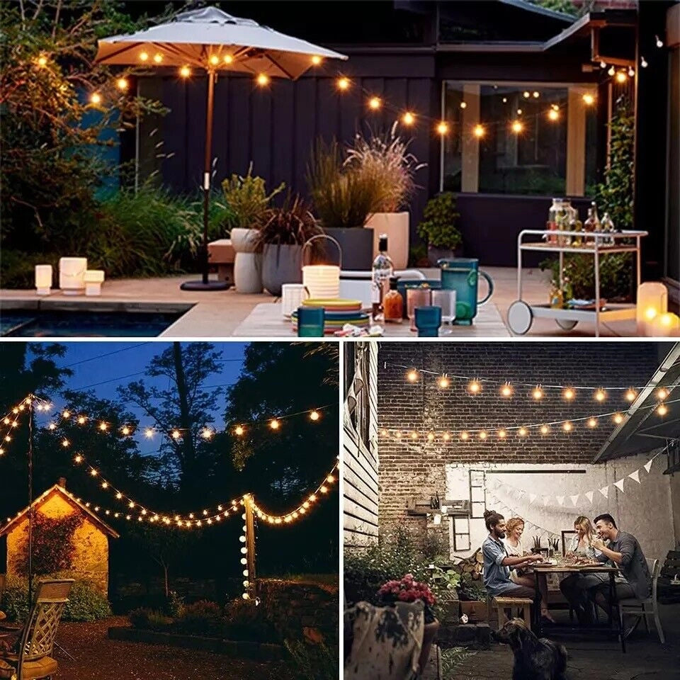 Catena di luci a Led 10 Lampadine per esterno Giardino ad energia solare da 4.5M