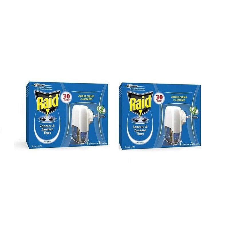 SET 2 RAID DIFFUSORE PIÙ RICARICA LIQUIDO 30 NOTTI