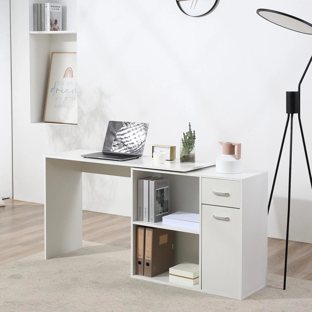 Scrivania angolare girevole 180¡ã ¨C zephmum ¨C bianco 117x82x74 cm