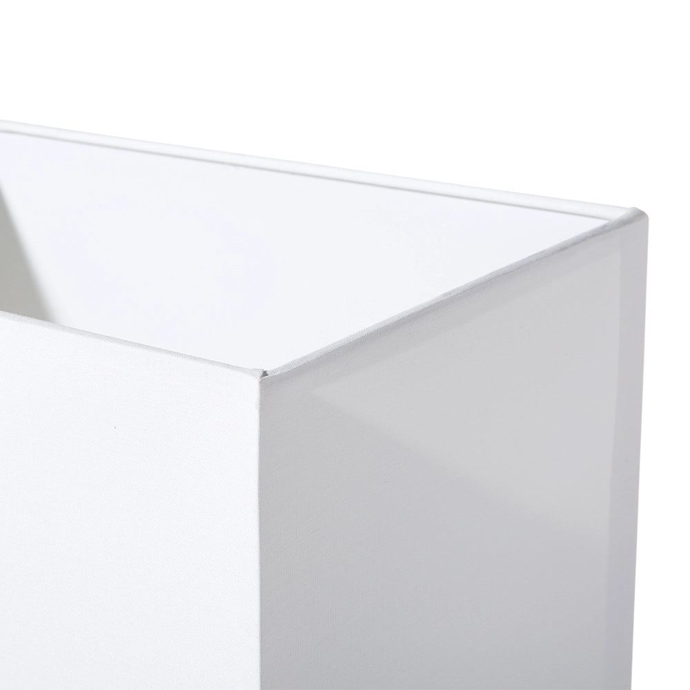 Lampada da Tavolo Metallo Argento Bianco Paralume Rettangolare 62H cm Soggiorno Moderno