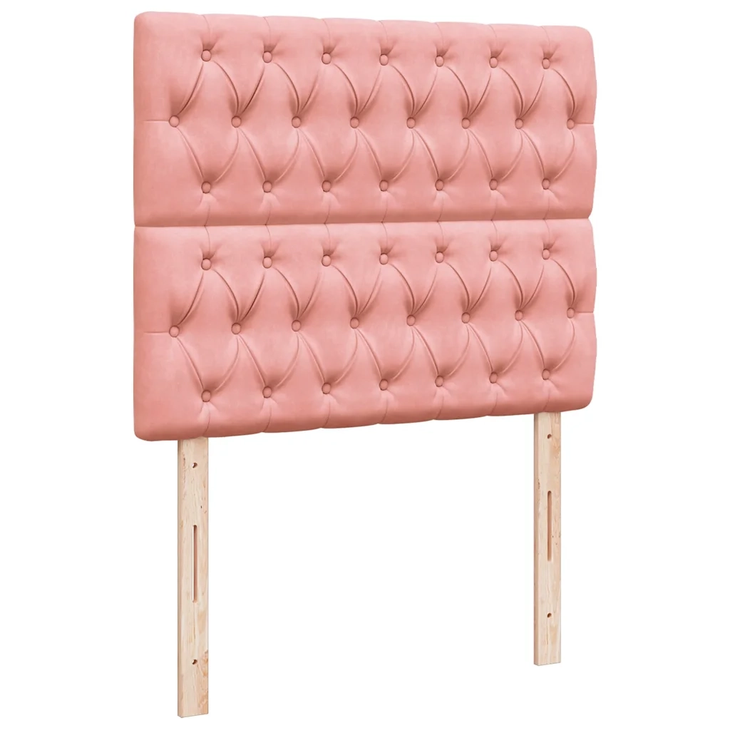 Letto a Molle con Materasso e LED Rosa 120x190 cm in Velluto 3270334