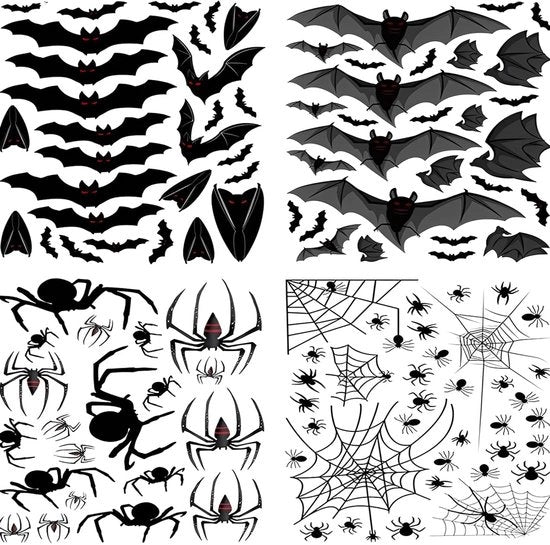 Stickermuro Volo 114 pezzi Sticker Muro Volo Sticker Muro Volo Sticker Finestra Volo Sticker Muro Volo Sticker Muro Decorativo 3D Driedimensionale per Halloween