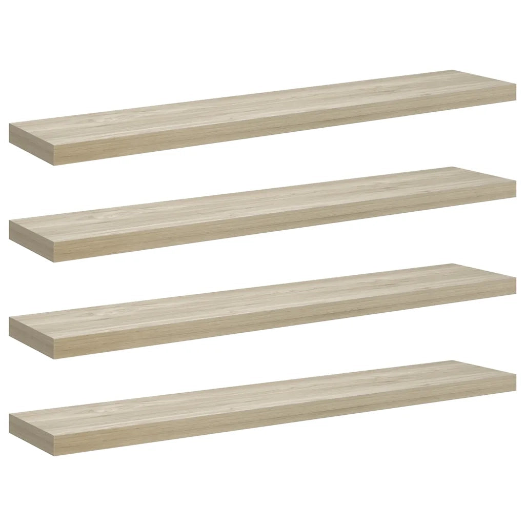 Scaffali a Parete 4 pz Rovere 120x23,5x3,8 cm in MDF cod mxl 32937