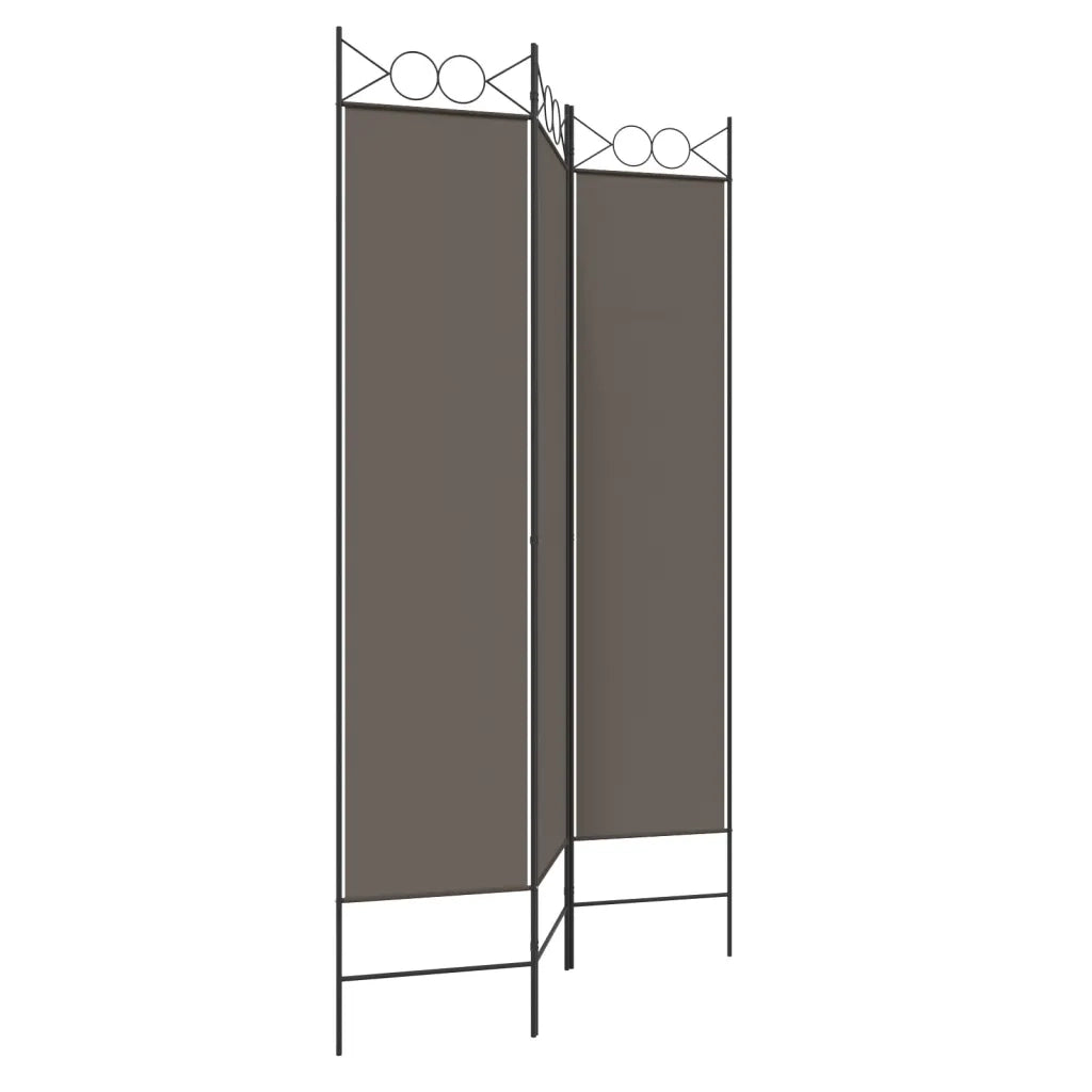 Divisorio a 3 Pannelli Antracite 120x220 cm in Tessuto 350164