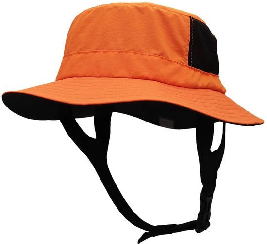 Cappello da Surf in Stile Cappello da Secchio - Cappello Arancione - Impermeabile Cappello da Sole con Cinturino di Regolazione - Adatto per Surf, Sport Acquatici e Attività All'Aperto
