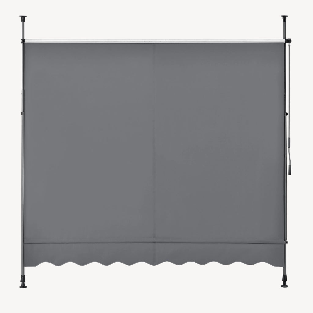 Tenda da Sole a Muro con Pali di Supporto Telescopici Parasole 150 x 120 cm (LxP) Grigio Medio pro.tec