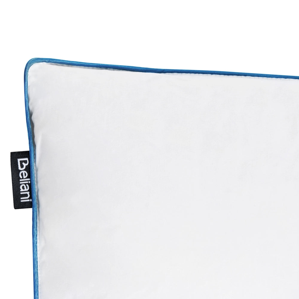 Cuscino basso da letto Rivestimento in cotone premium Imbottitura in piuma e piumino Bianco 80 x 80 cm premium