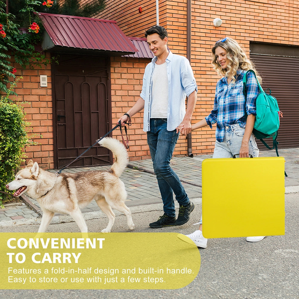 Tavolo-Xylo-125cm pieghevole giallo regolabile portatile 135kg