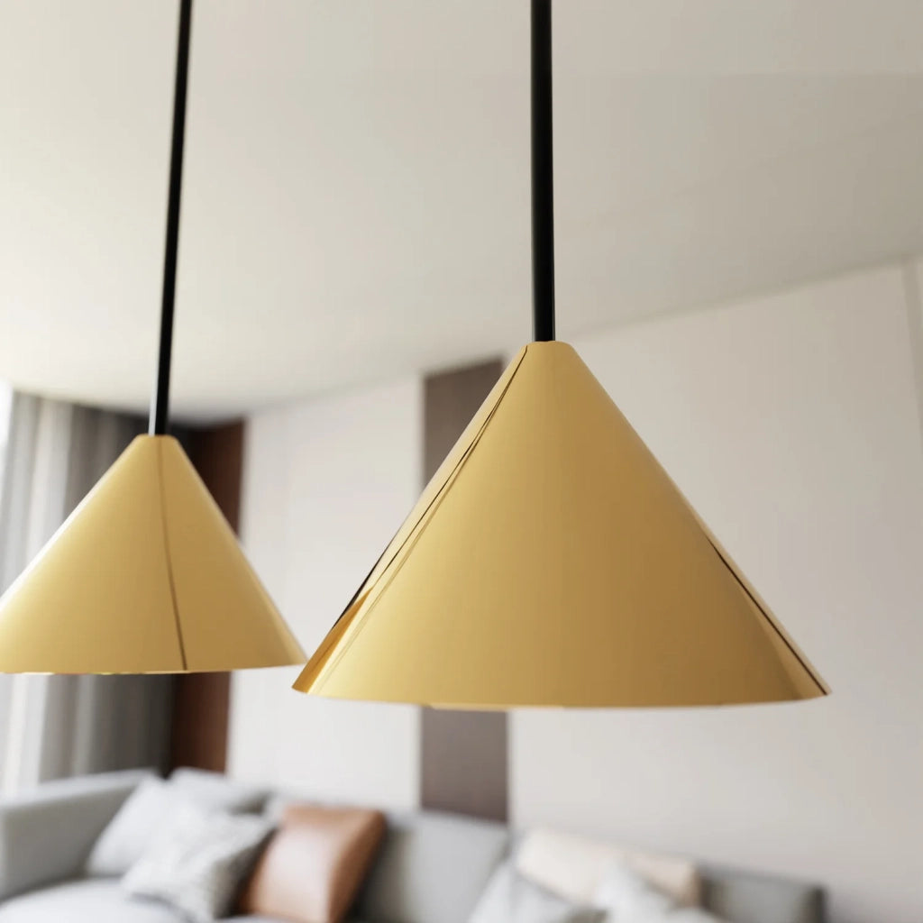 Sospensione Minimal Skadi 4 Luci In Acciaio Oro
