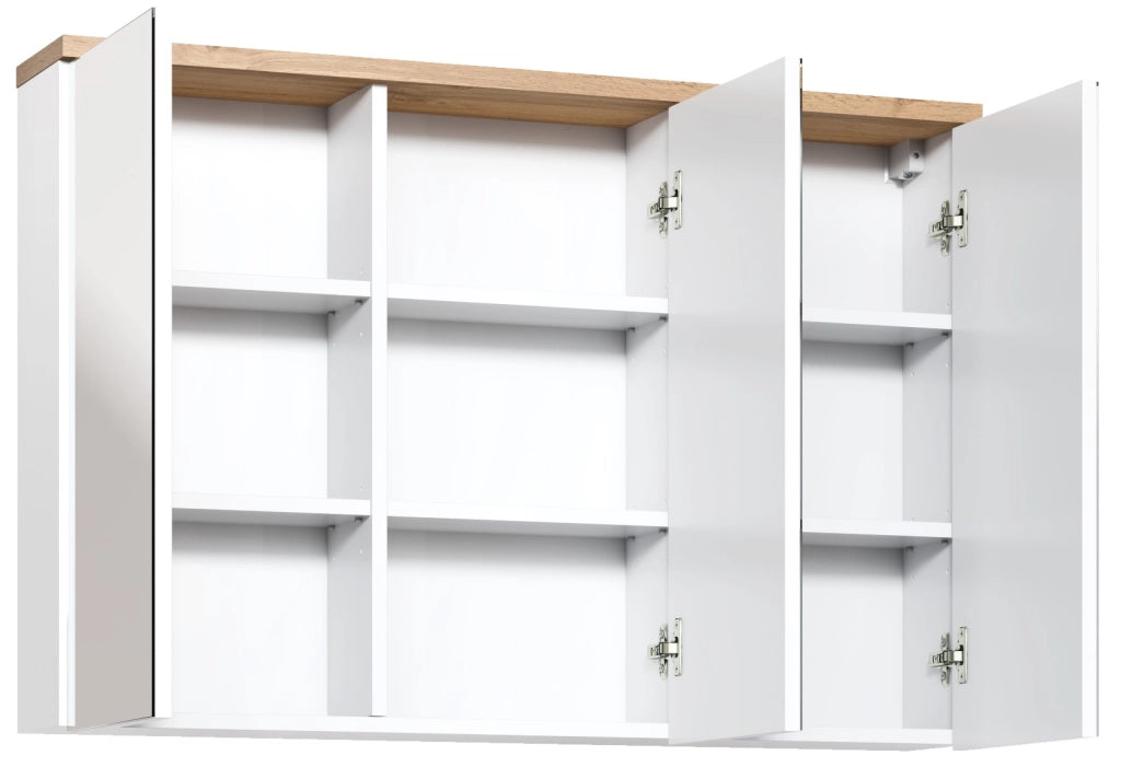Mobile con specchio 100 cm 3 ante Bali White 100 x 69 x 20 cm