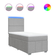 Letto singolo | Letto per adulti | Giroletto a Molle con Materasso Grigio Chiaro 90x200 cm Tessuto