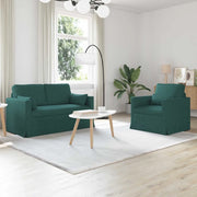 Set di divani 2 pcs Verde Scuro 139 x 78 x 80 cm Tessuto