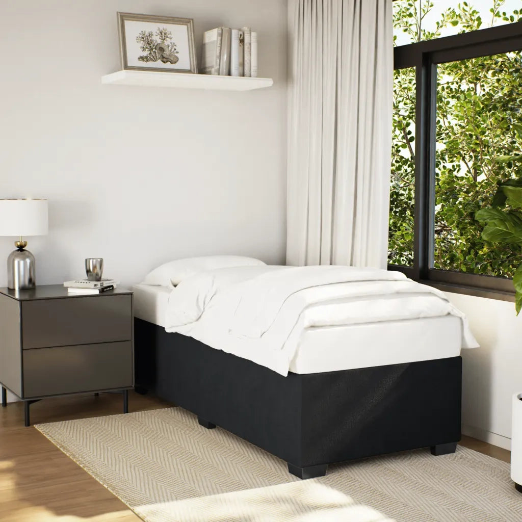 Letto singolo | Letto per adulti | Giroletto Nero 80x200 cm in Velluto
