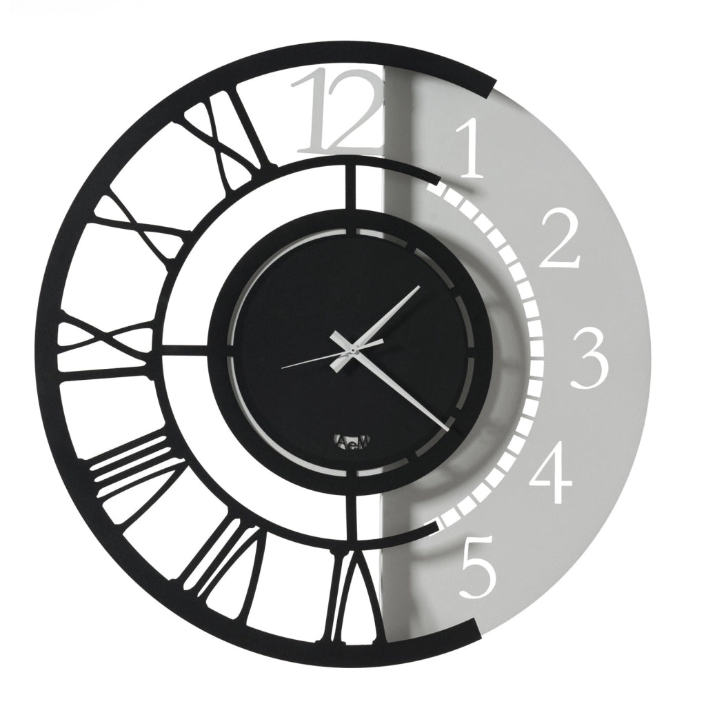 Orologio da parete particolare Full Metal Jack grande Nero e bianco marmo