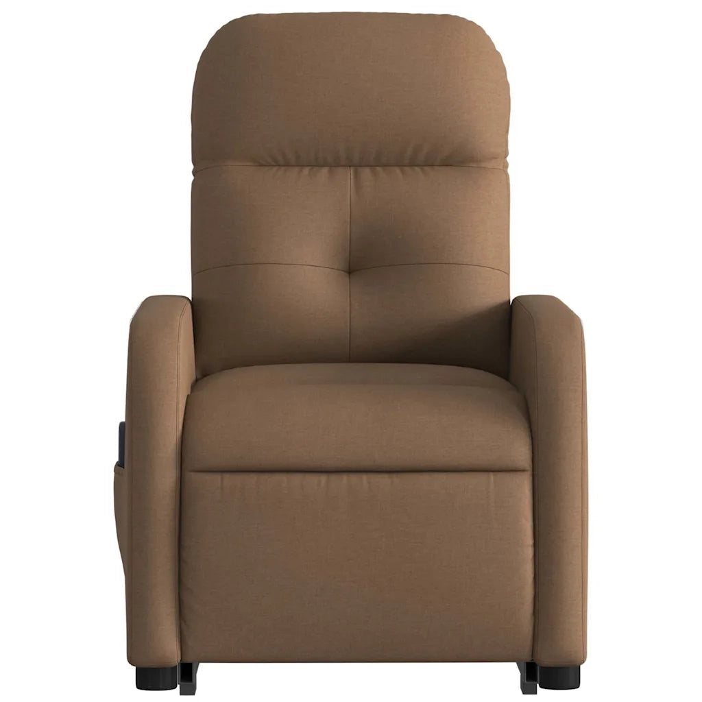 Poltrona Alzapersona Massaggiante Elettrica Marrone Tessuto 3206826