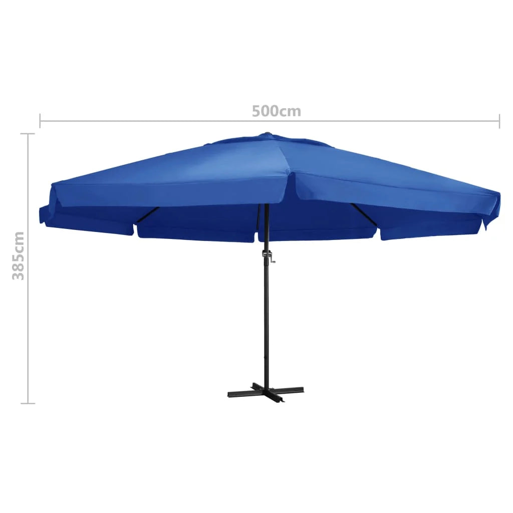 Ombrellone da esterno con palo in alluminio blu da 500 cm 02_0008234