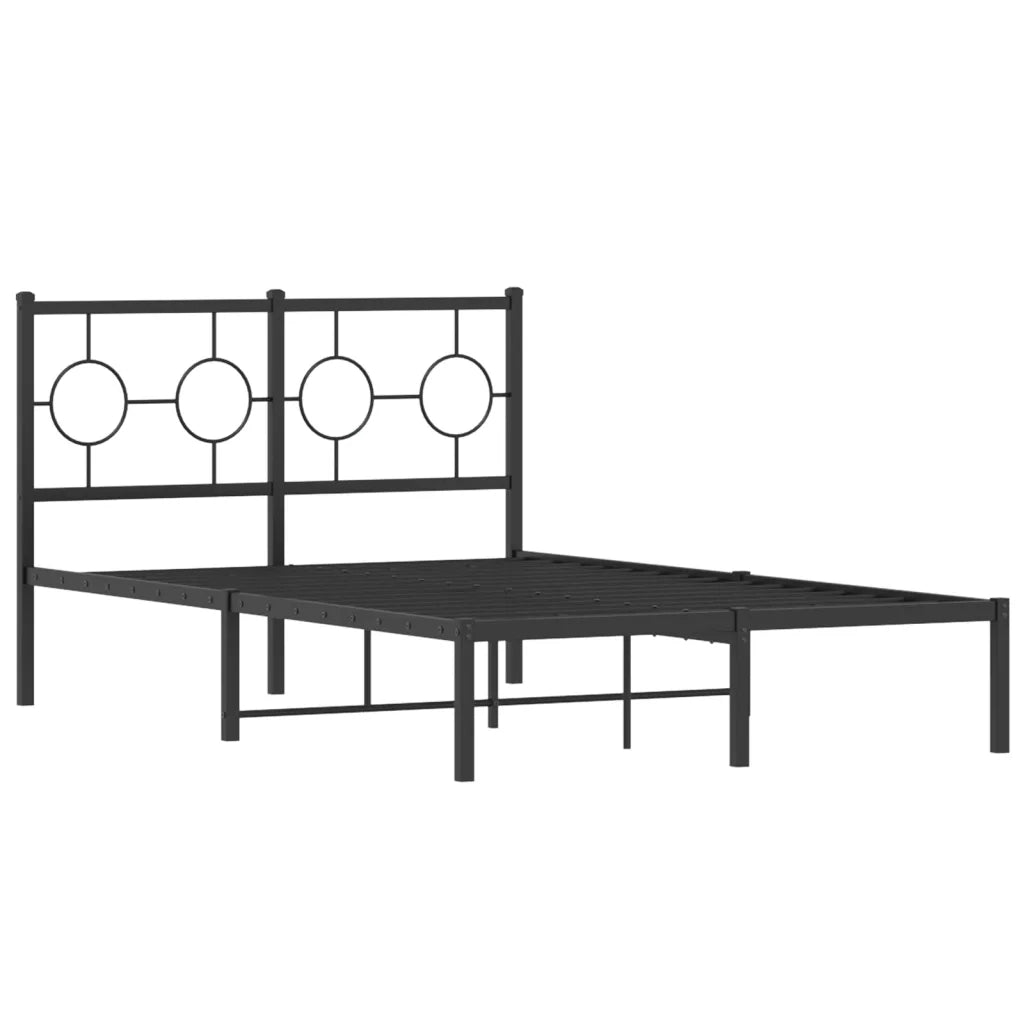 Giroletto con Testiera in Metallo Nero 120x190 cm 376223