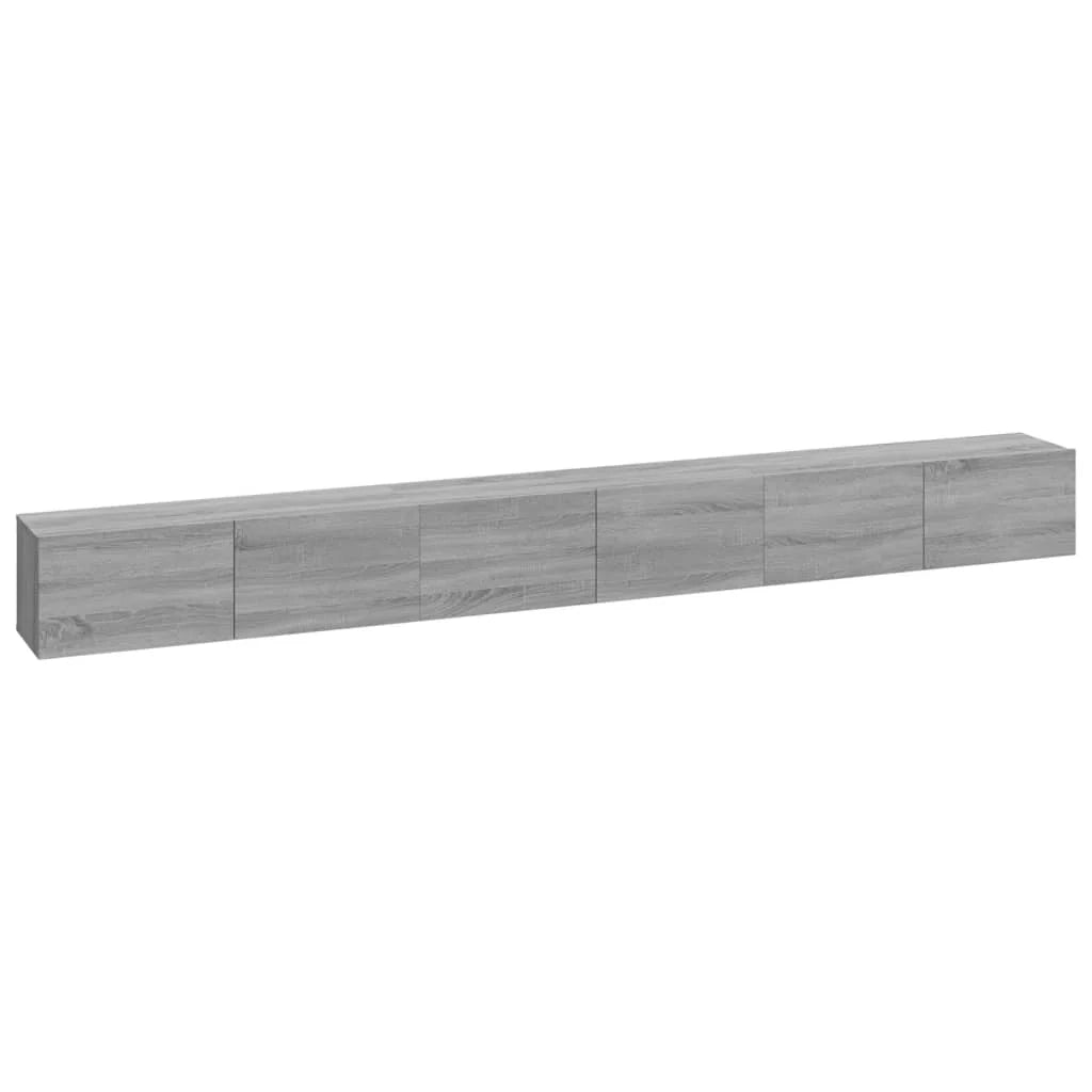Set di mobili in legno ingegnerizzato Sonoma da 3 pezzi (mobile credenza mobile TV soggiorno camera da letto salotto) - Grigio - 02_0024630