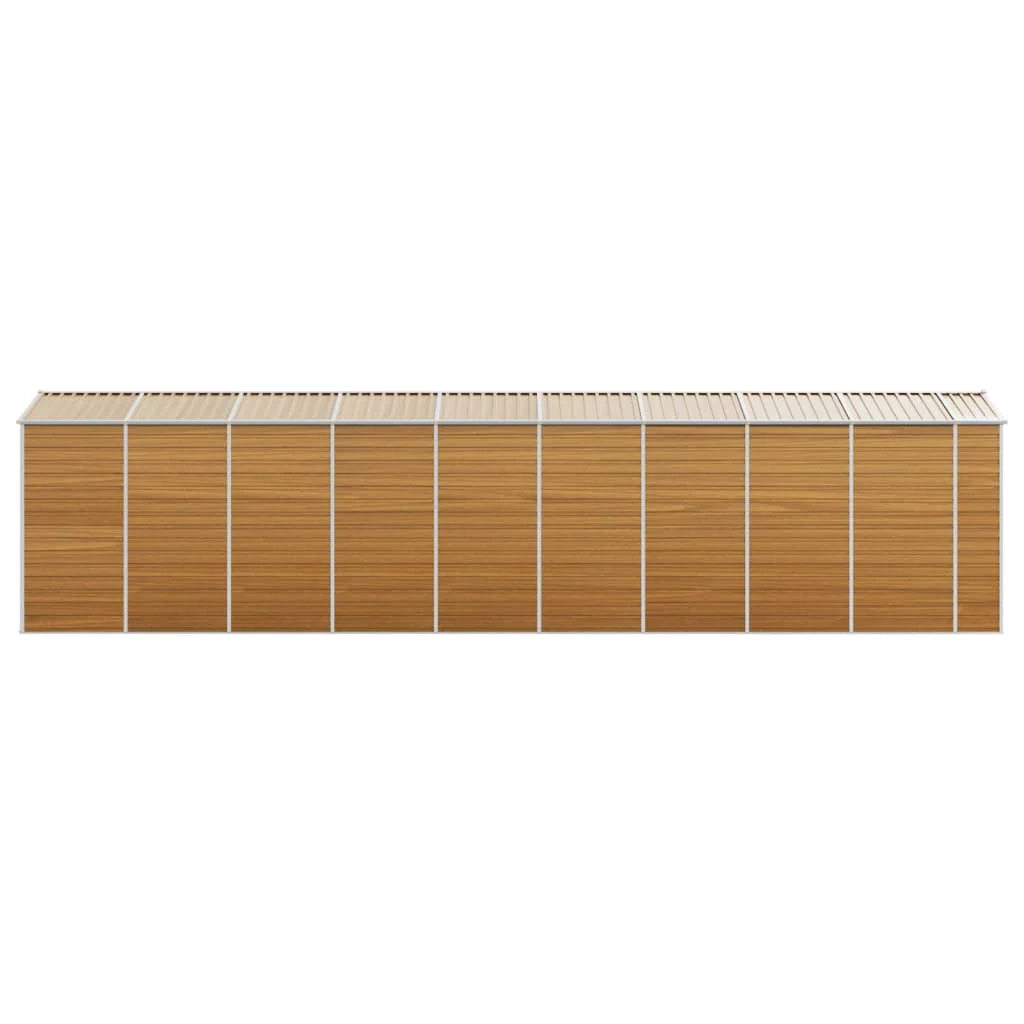 Casetta da giardino cabina ripostiglio casetta da esterno robusta casetta per attrezzi colore chiaro 191 x 810 x 198 cm acciaio zincato marrone 02_0022296