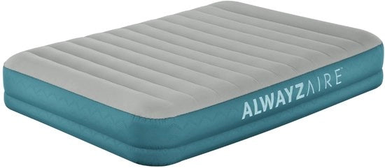Lettino Inflabile 2 Persone - 152x203x36 cm - Grigio/Azzurro - Con Pompata Riscaldabile Removibile - 2 Persone - Altro Lettino Inflabile - Pompata Riscaldabile Removibile - Pompata Riscaldabile Ricaricabile - Campeggio