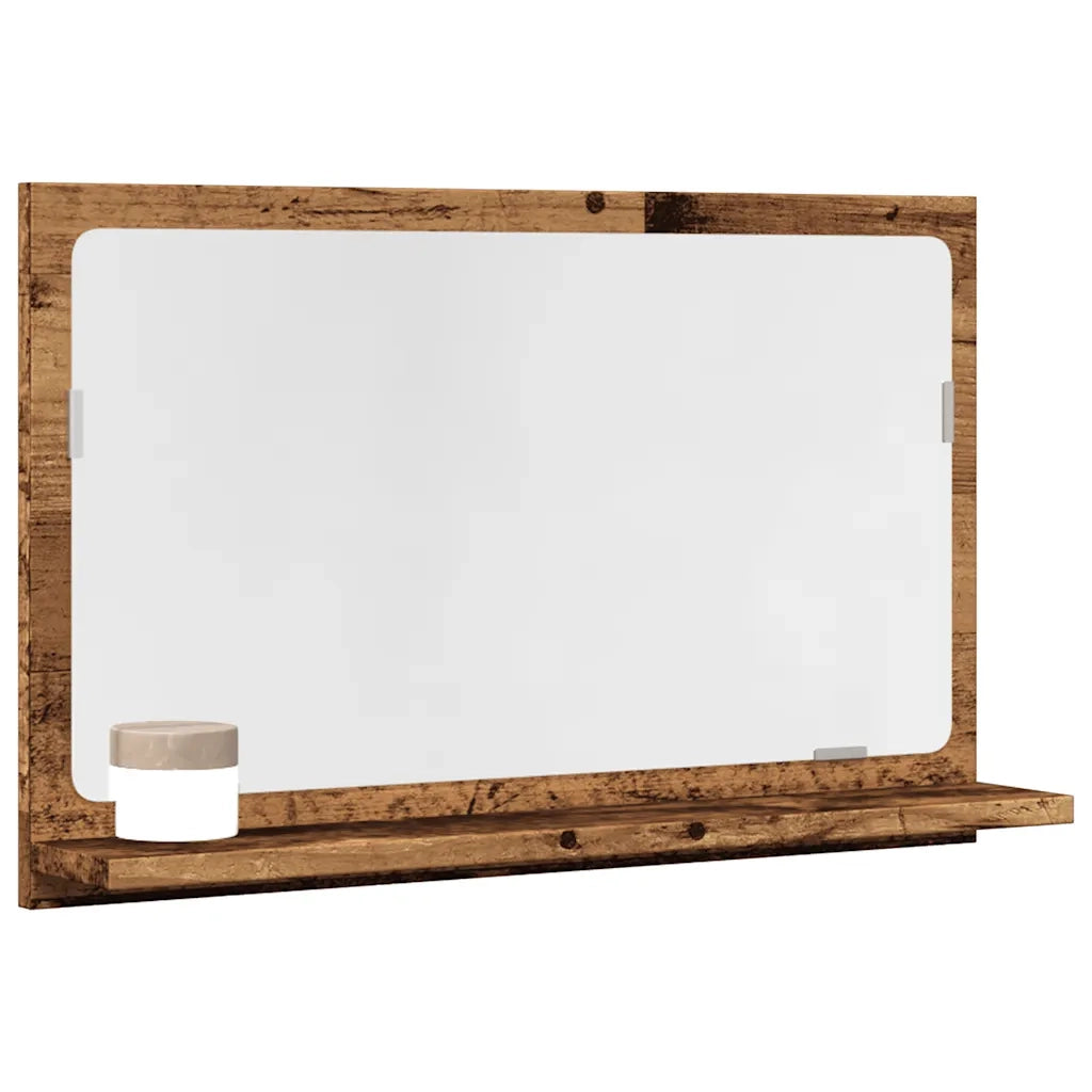Mobile da Bagno con Specchio-Armadietto a Specchio da Bagno Legno Antico 60x11x37cm Truciolato