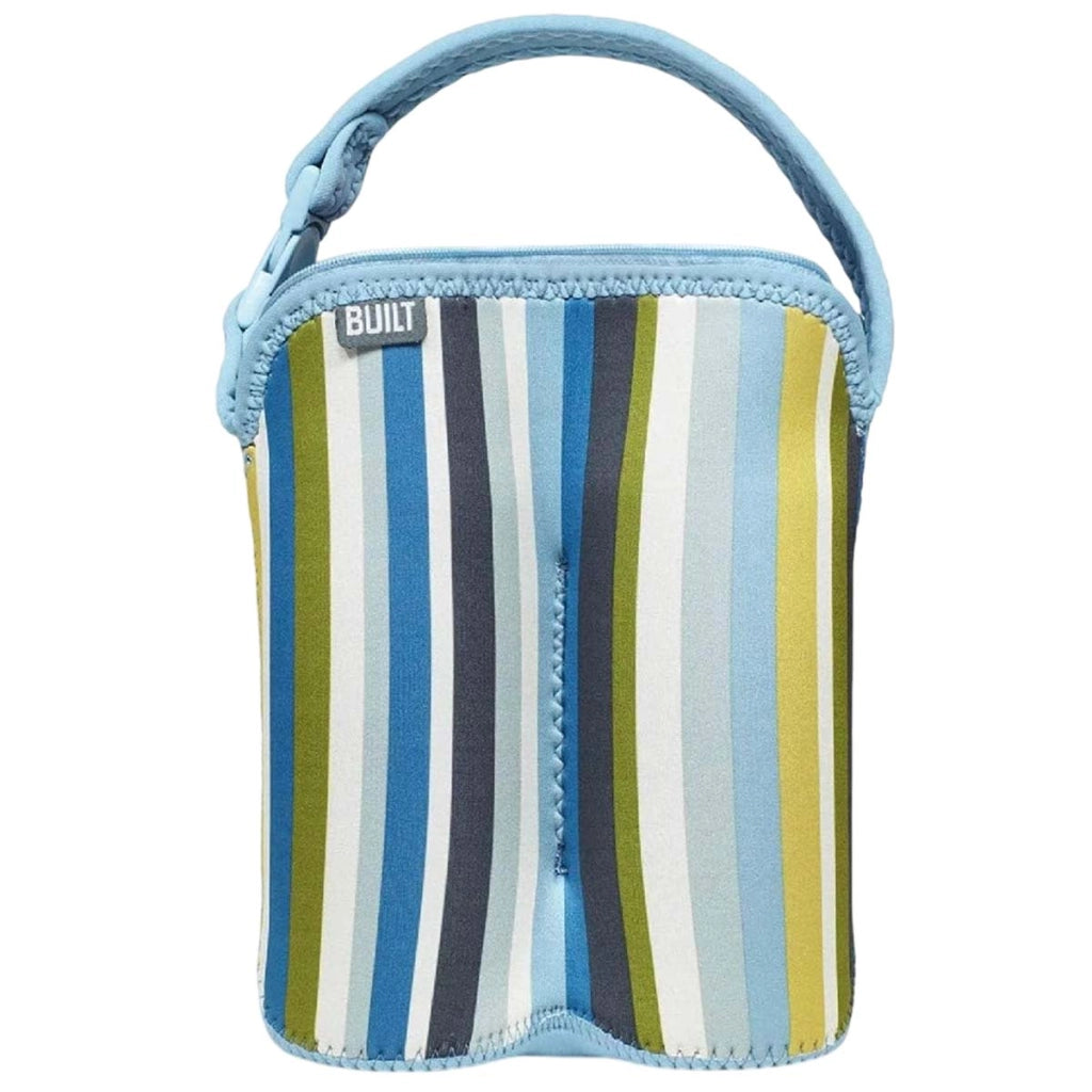 Borsa termica con cerniera per due biberon, motivo a righe, con tracolla rimovibile Multicolore Built