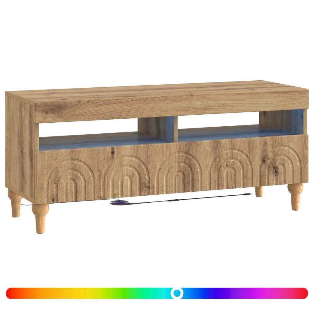 Mobile TV LED Rovere Artigianale Legno ingegnerizzato 896334