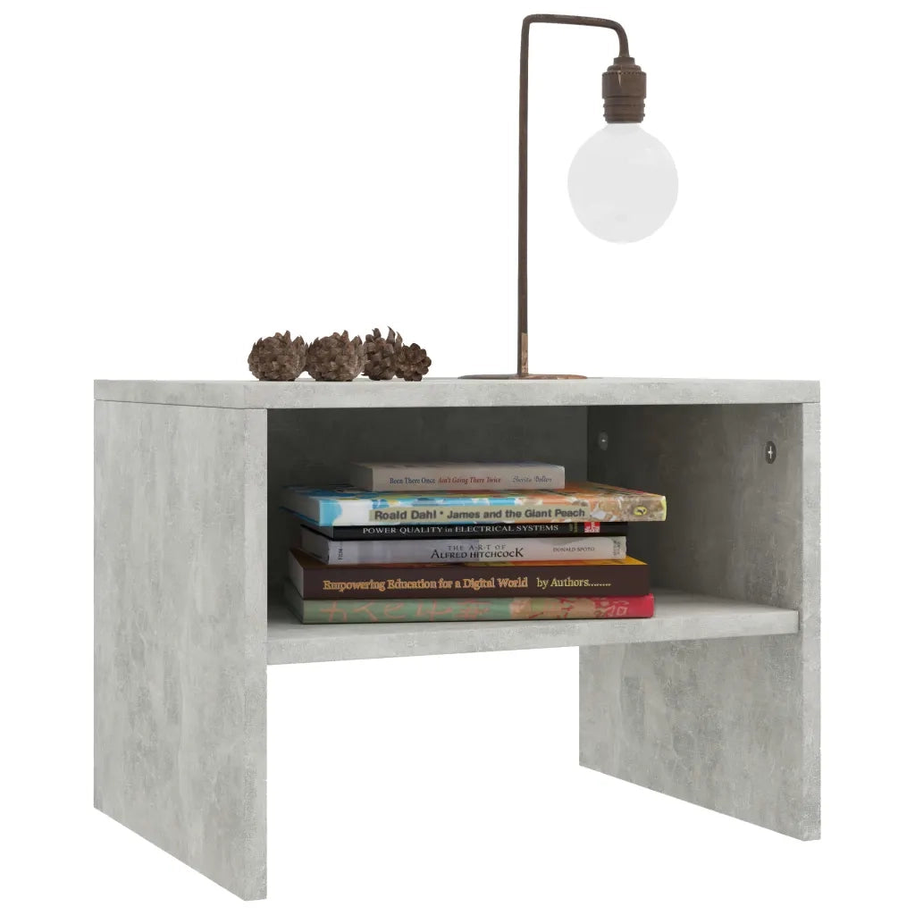 Comodini 2 pz Grigio Cemento 40x30x30 cm in Legno Multistrato 800072