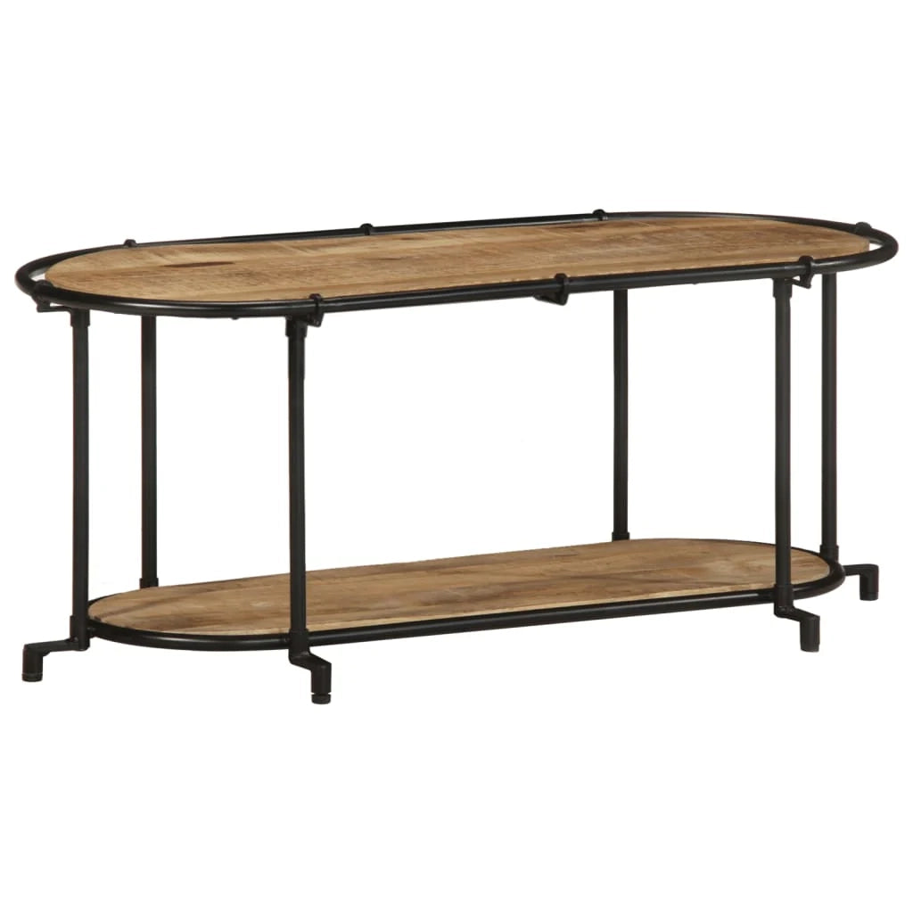 Mobile porta TV con ampio spazio di stoccaggio industriale 100 x 42 x 40 cm in legno massello grezzo 02_0057612