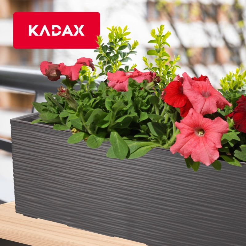 Vaso da fiori KADAX per balcone con supporto per fiori integrato per balaustra, 19x56 cm