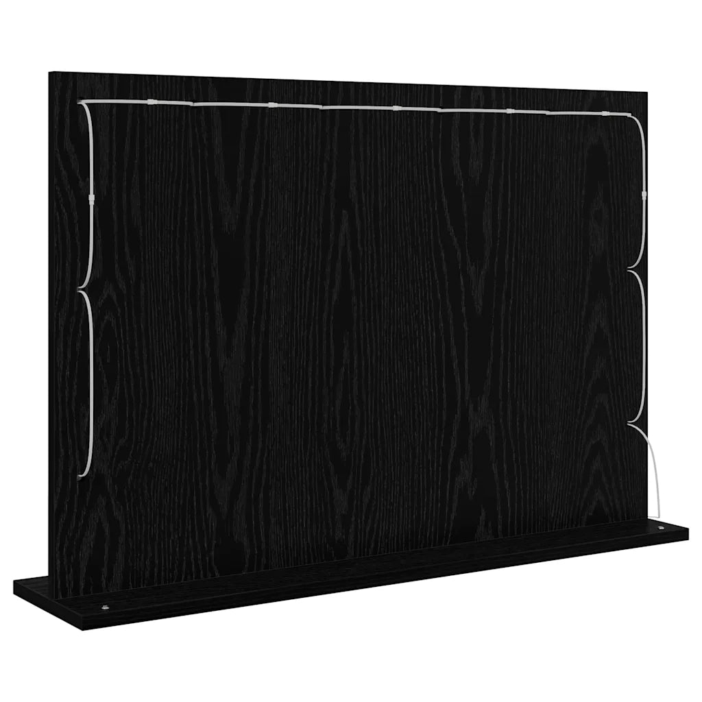 Specchio da Vanità Rettangolare Rovere Nero 80 x 15 x 18 cm 868294