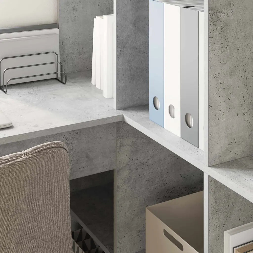 Scrivania | Tavolo da Ufficio ad angolo Grigio cemento 101,5 x 149,5 x 149,5 cm