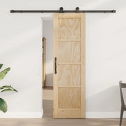 Porta scorrevole Naturale e Nero 61 x 198,5 cm