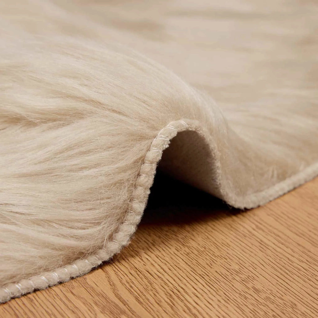 Tappeto in finta TAFALLA Beige Ø 160 cm Poliestere 42021494