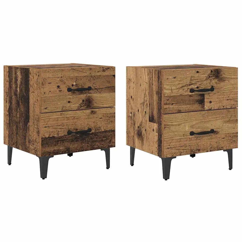 Armadietto per letto 2 pcs Legno vecchio 40 x 35 x 47,5 cm 880566
