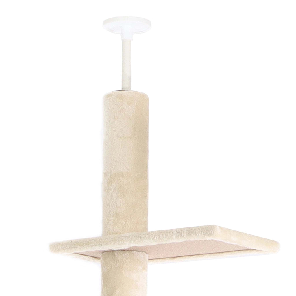 Fudajo Albero tiragraffi a soffitto beige 230-276cm Altezza regolabile con 4 livelli e sisal Gatti