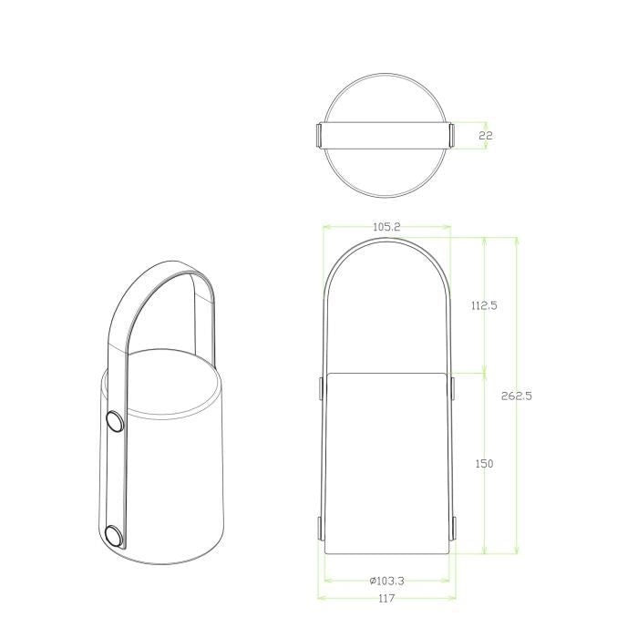 GALIX Lanterna portatile ricaricabile tramite cavo USB