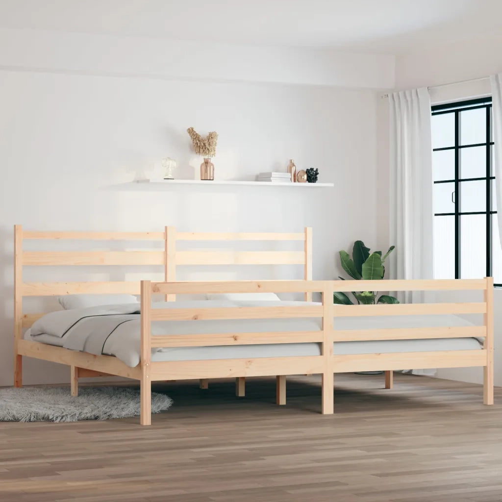 Giroletto-Struttura Letto in Legno Massello di Pino 200x200 cm 934772