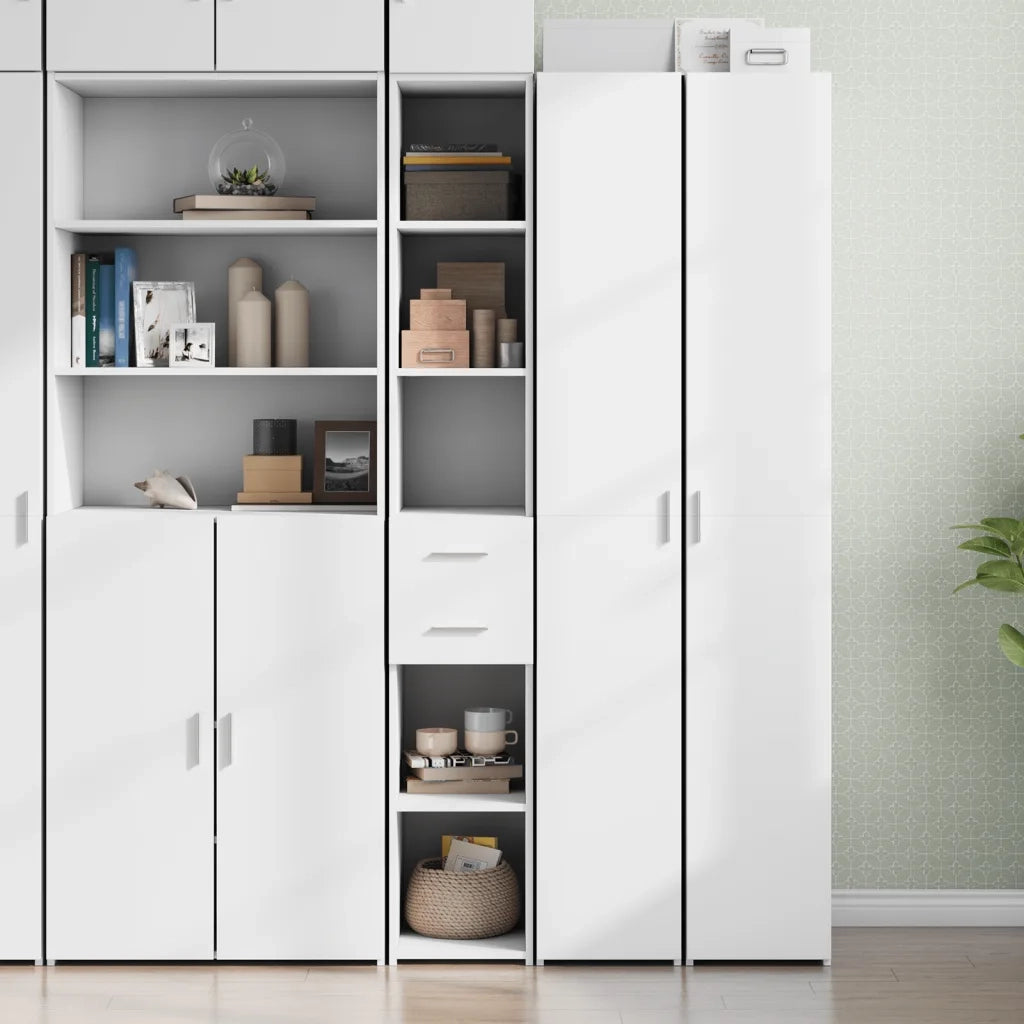 Credenza | Madia | Buffet da pranzo | Armadio da pranzo Bianca 30x42,5x185 cm in Legno Multistrato