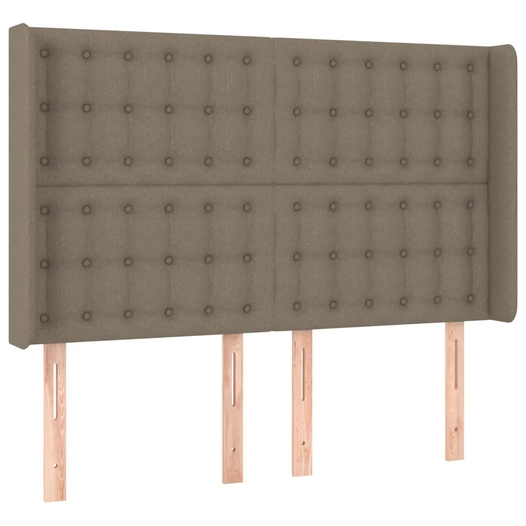 Letto a Molle con Materasso e LED Tortora 140x200 cm in Tessuto 3139201